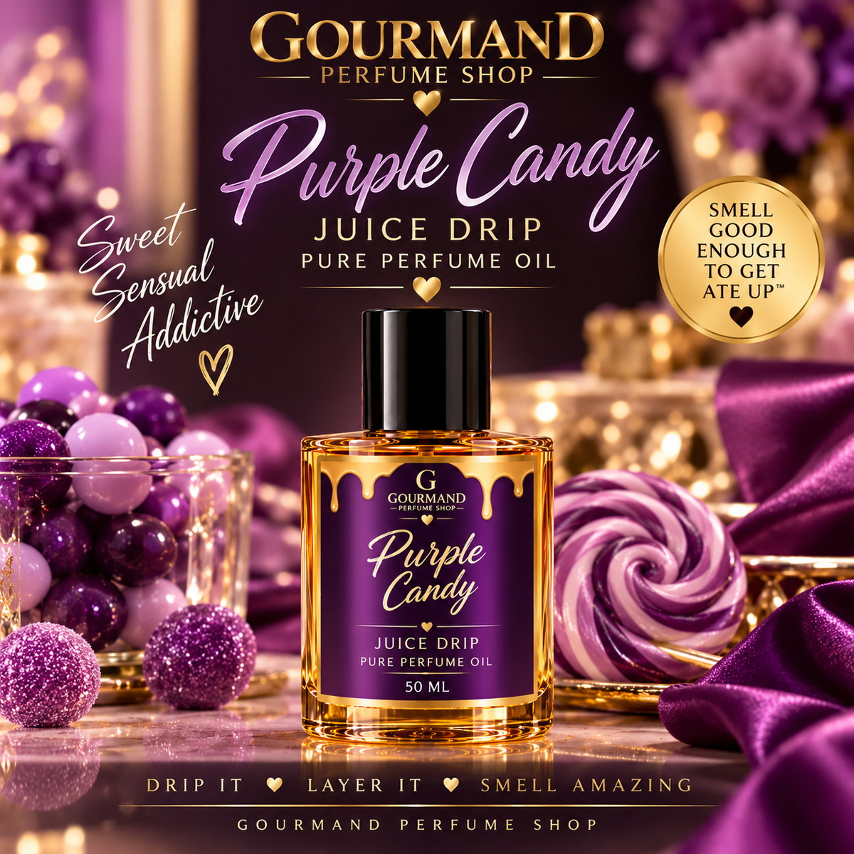 Purple Candy Juice Drip Perfume Oil 50 Ml